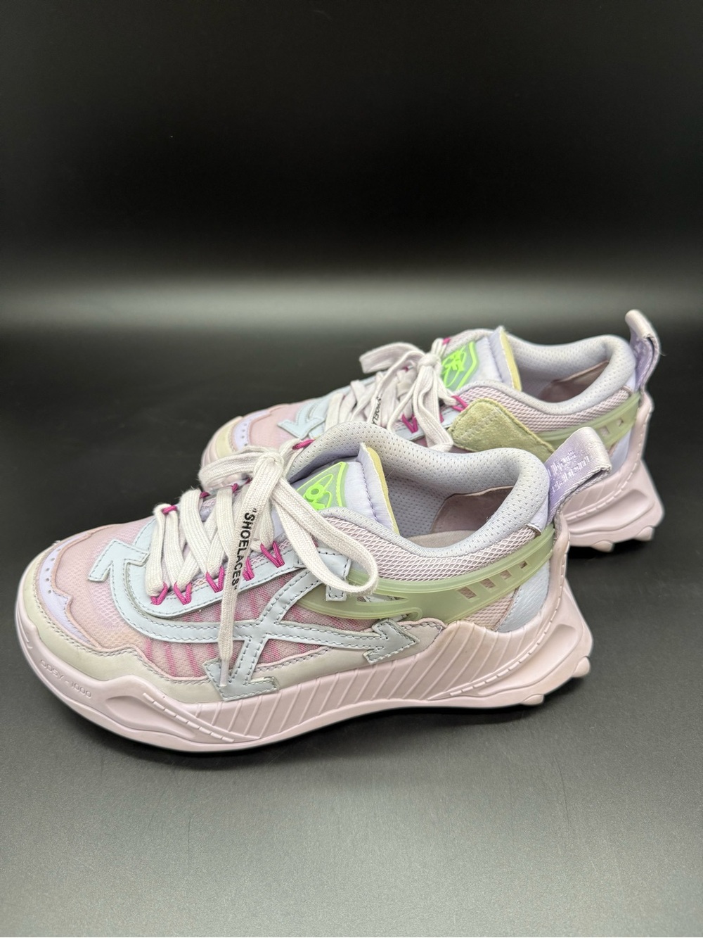 ODSY-1000 Sneakers From Off-White Lilac Pink And White Colorway Sz. 37 / 7
